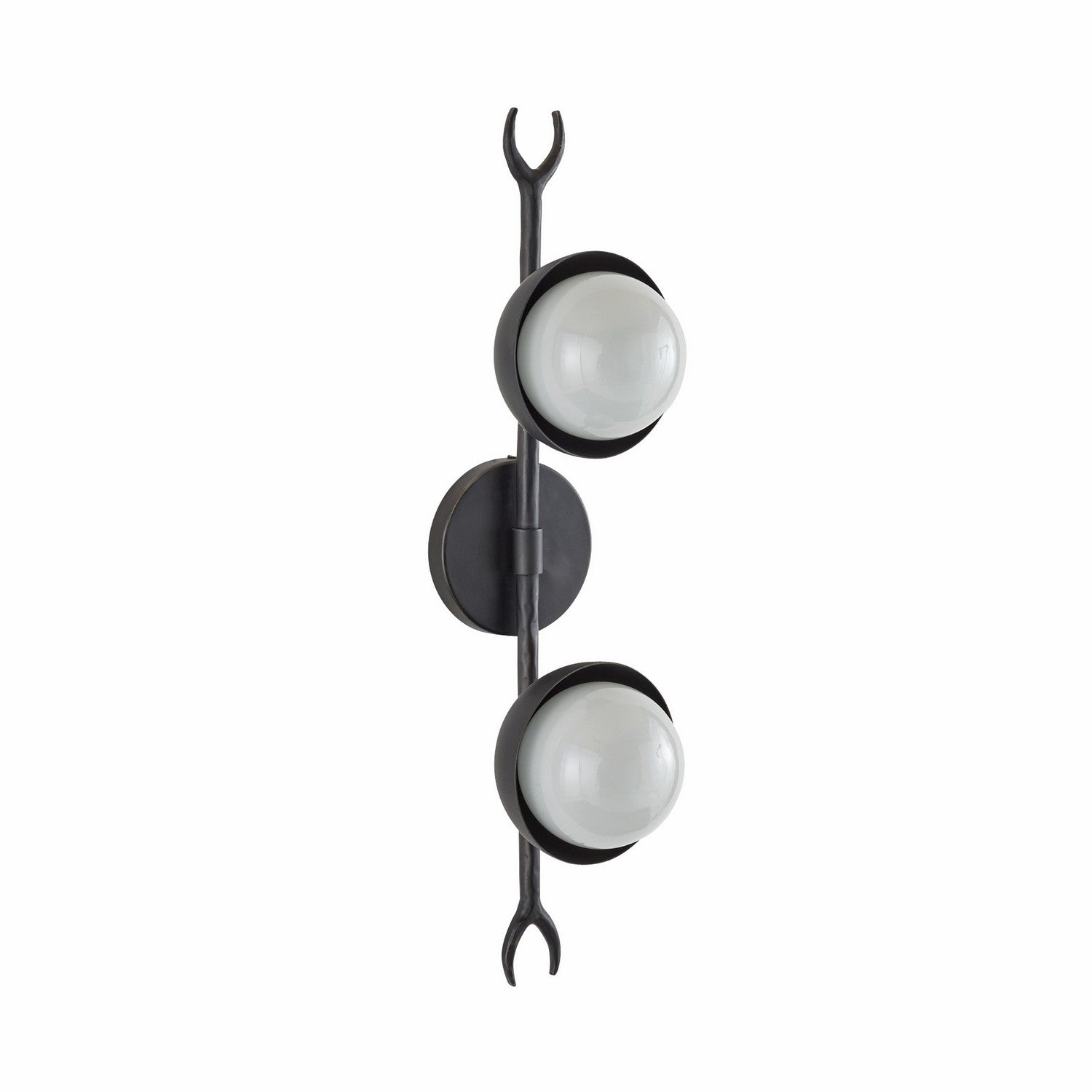 Arteriors - DWI18 - Two Light Wall Sconce - Churchill - Blackened Iron/Frosted