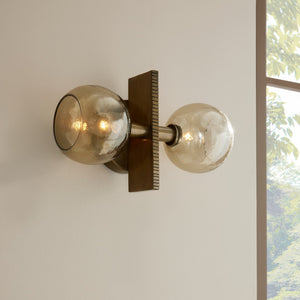 Arteriors - DWI19 - Two Light Wall Sconce - Chamberlin - Smoke/Antique Brass