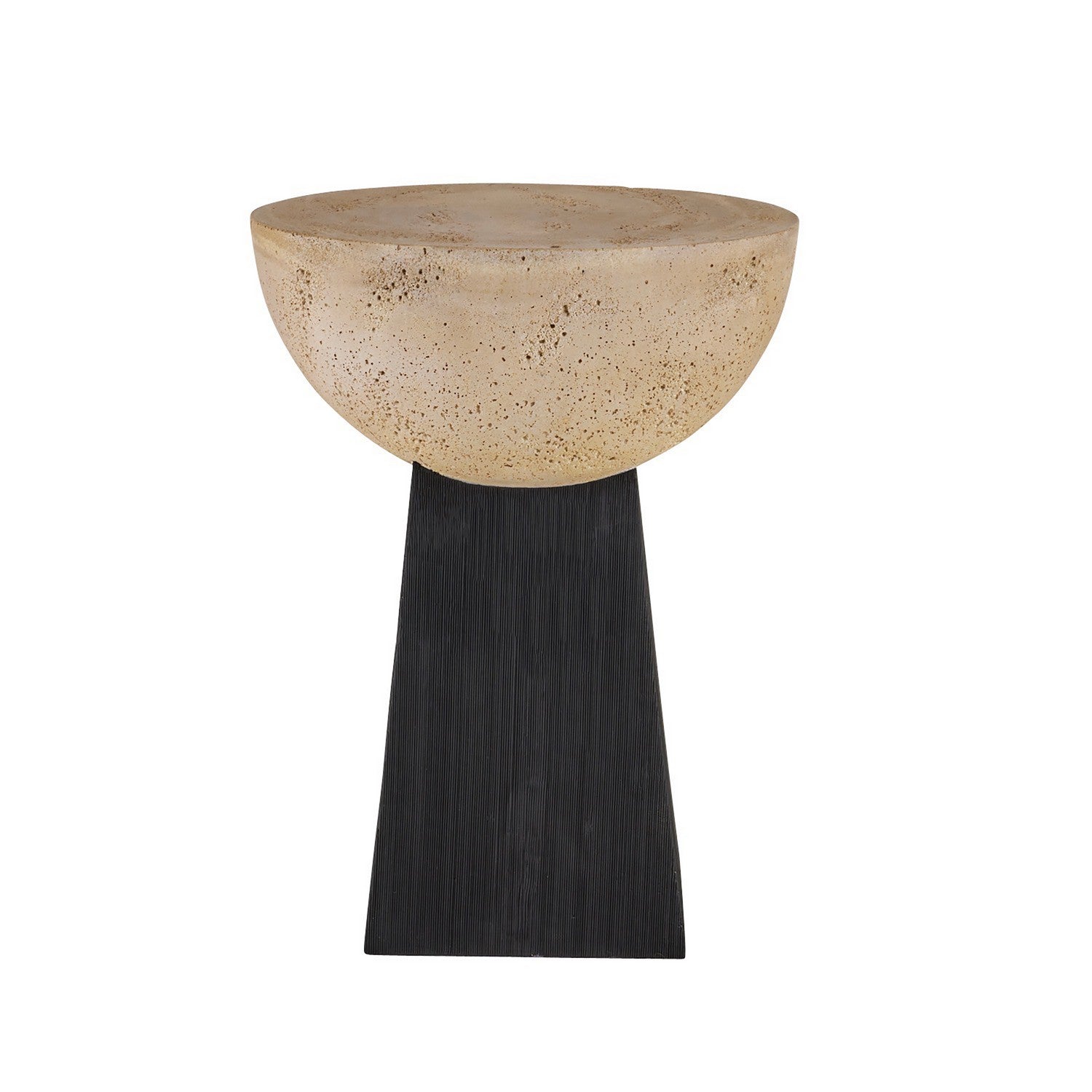 Arteriors - FAC02 - Accent Table - Dorian - Chai Travertine/Black