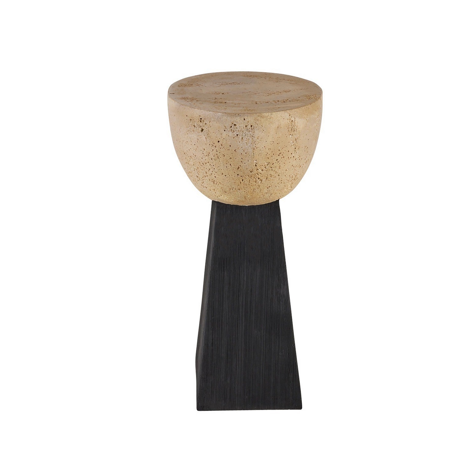 Arteriors - FAC02 - Accent Table - Dorian - Chai Travertine/Black