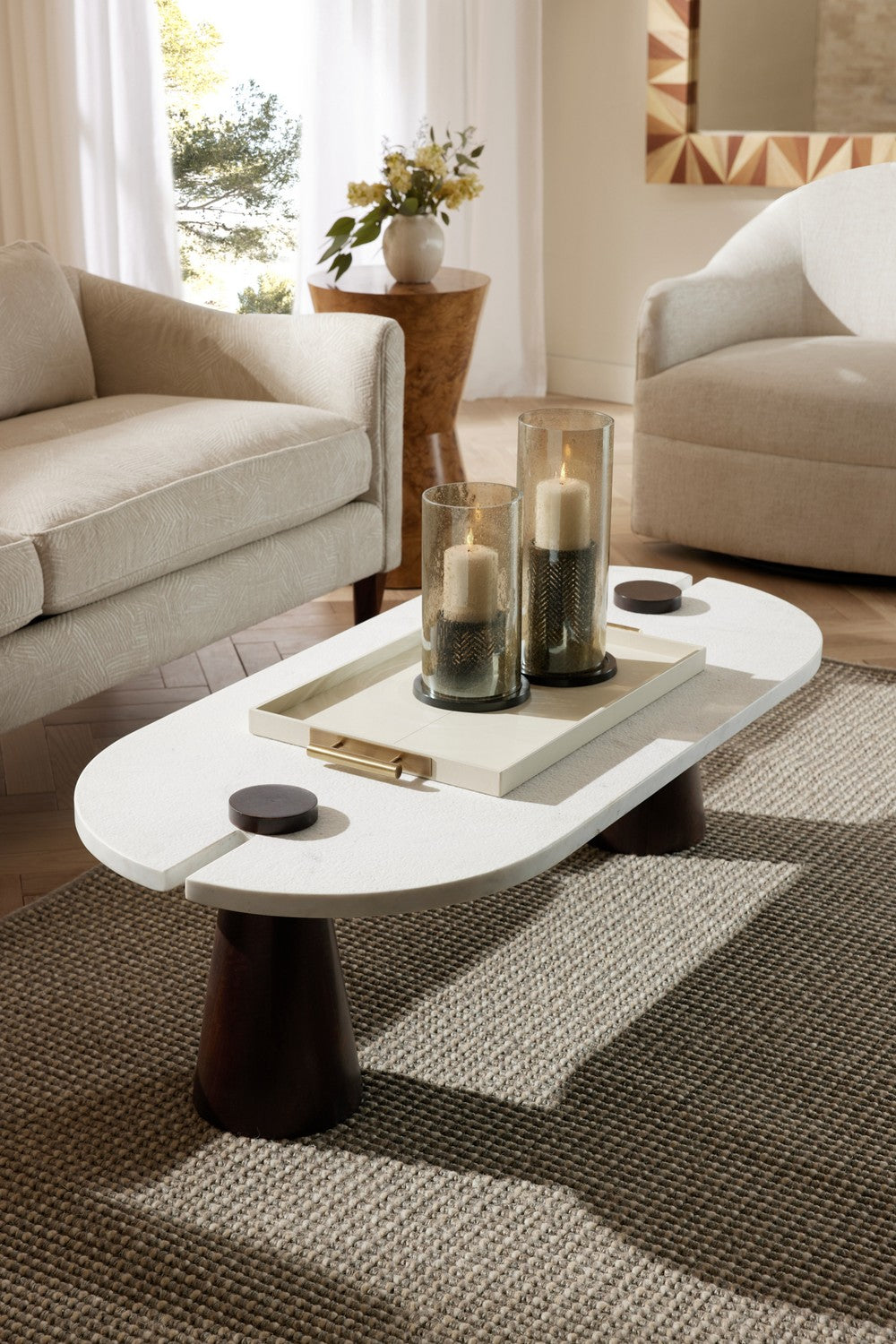 Arteriors - FCI13 - Coffee Table - Delaney - White/Umber