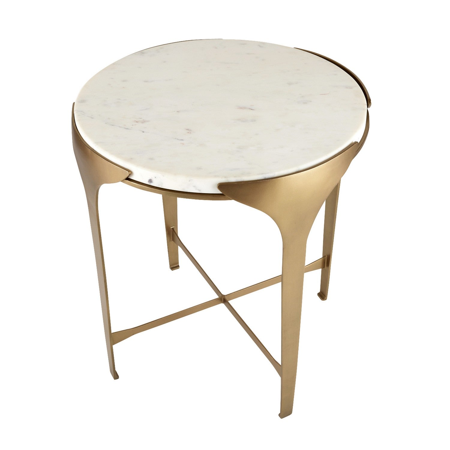 Arteriors - FEI22 - End Table - Janine - White/Antique Brass