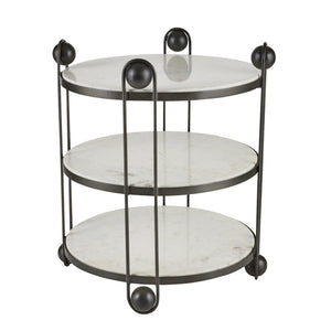 Arteriors - FEI25 - End Table - Carlita - White/Bronze