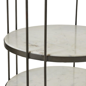 Arteriors - FEI25 - End Table - Carlita - White/Bronze