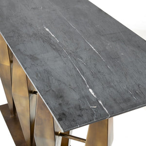 Arteriors - FLI09 - Console - Dagmar - Matte Black/Antique Gold