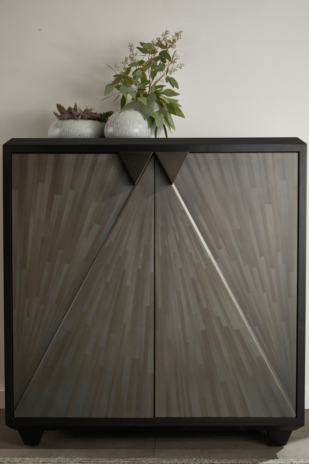 Arteriors - FNS13 - Cabinet - Ellington - Gray Straw Marquetry/Ebony/Bronze