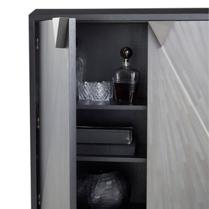 Arteriors - FNS13 - Cabinet - Ellington - Gray Straw Marquetry/Ebony/Bronze