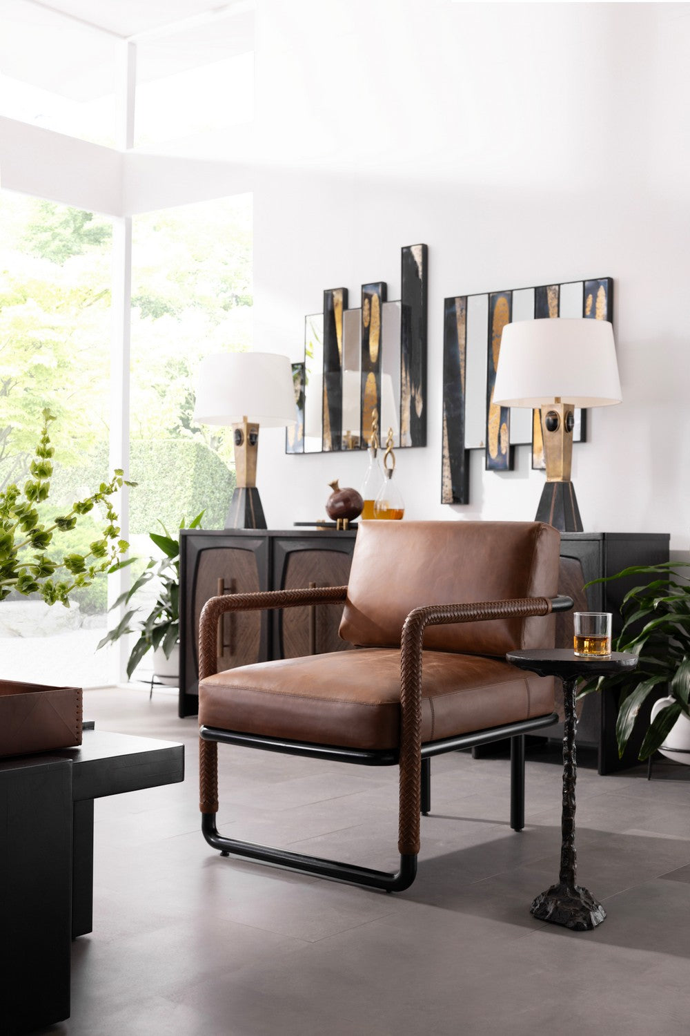 Arteriors - FRI15 - Chair - Durham - Cognac/Blackened Bronze