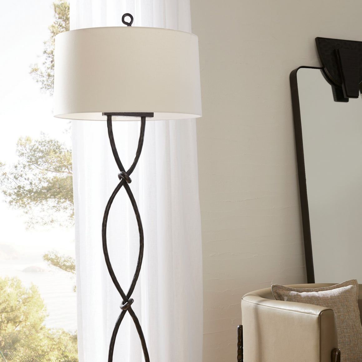 Arteriors - PFI11-SH036 - One Light Floor Lamp - Dutton - Blackened/White/White/White