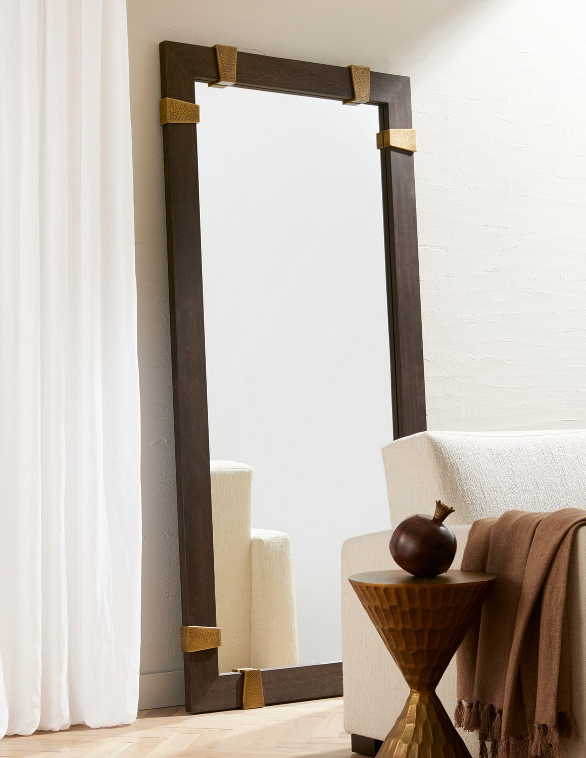 Arteriors - WMI53 - Floor Mirror - Covington - Sable/Antique Brass/Plain