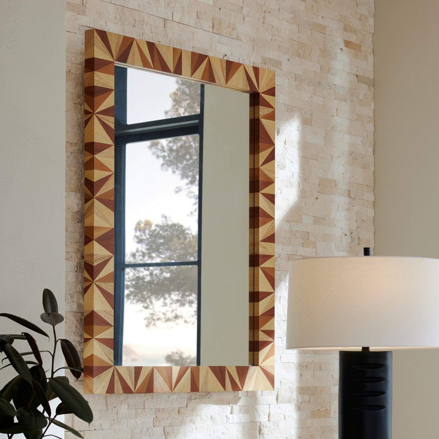 Arteriors - WMS04 - Mirror - Calico - Blonde Straw Marquetry/Plain