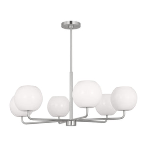 Generation Lighting - GLC1066EN3/BS - Six Light Chandelier - Rory - Brushed Steel