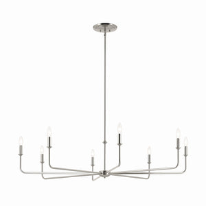 Kichler - 52521PN - Eight Light Chandelier - Pallas - Polished Nickel