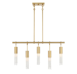 Savoy House - 1-1365-5-322 - Five Light Linear Chandelier - Chelsea - Warm Brass