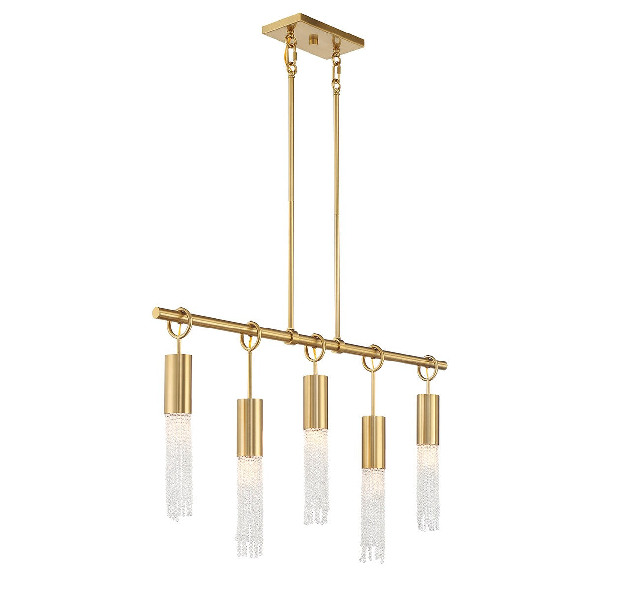 Savoy House - 1-1365-5-322 - Five Light Linear Chandelier - Chelsea - Warm Brass