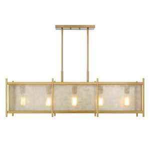 Savoy House - 1-3802-5-322 - Five Light Linear Chandelier - Jacobs - Warm Brass