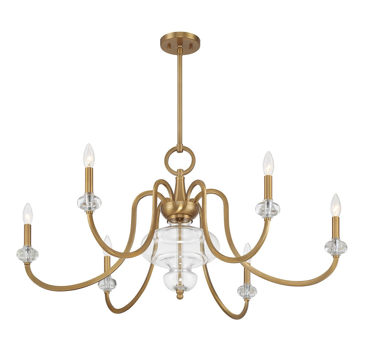 Savoy House - 1-5802-6-322 - Six Light Chandelier - Bergdorf - Warm Brass