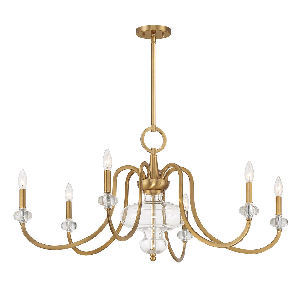 Savoy House - 1-5802-6-322 - Six Light Chandelier - Bergdorf - Warm Brass