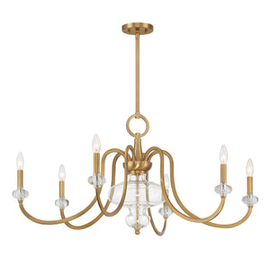 Savoy House - 1-5802-6-322 - Six Light Chandelier - Bergdorf - Warm Brass