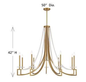 Savoy House - 1-8805-9-322 - Nine Light Chandelier - Helen - Warm Brass