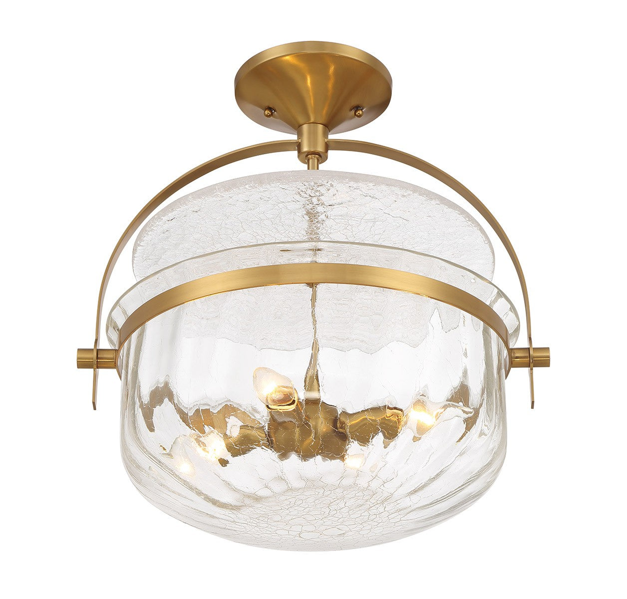 Savoy House - 6-4723-4-322 - Four Light Convertible Semi-Flush/Pendant - Denmar - Warm Brass