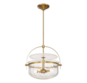 Savoy House - 6-4723-4-322 - Four Light Convertible Semi-Flush/Pendant - Denmar - Warm Brass