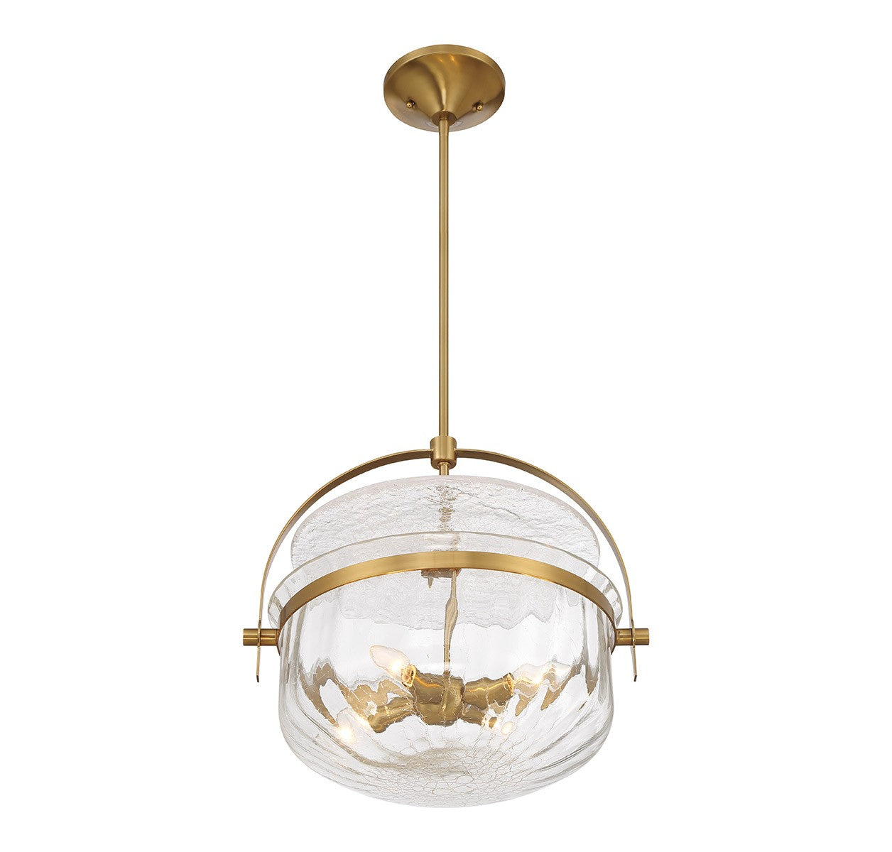 Savoy House - 6-4723-4-322 - Four Light Convertible Semi-Flush/Pendant - Denmar - Warm Brass