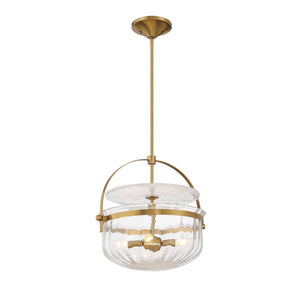 Savoy House - 6-4723-4-322 - Four Light Convertible Semi-Flush/Pendant - Denmar - Warm Brass