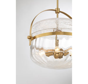 Savoy House - 6-4723-4-322 - Four Light Convertible Semi-Flush/Pendant - Denmar - Warm Brass