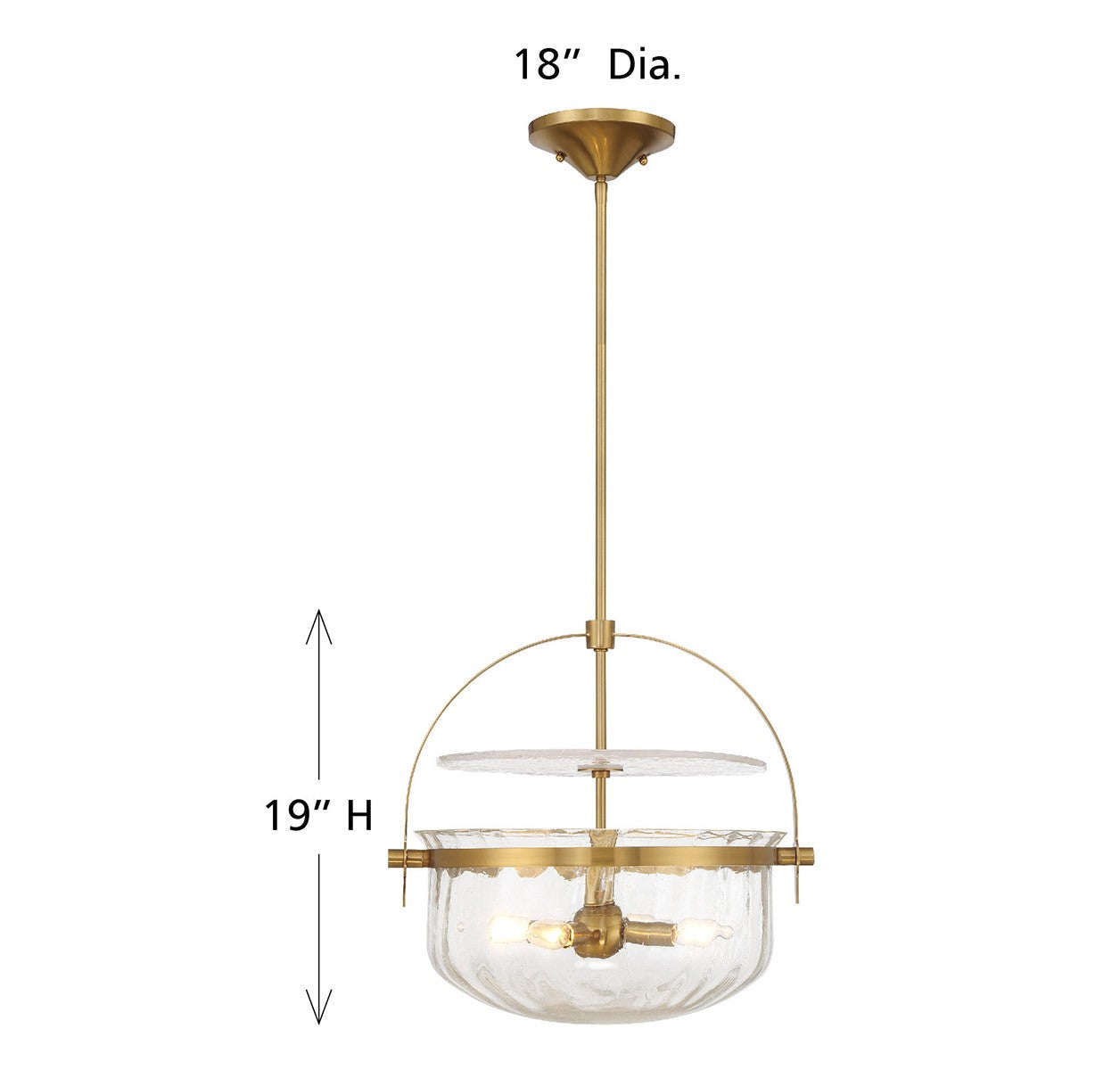 Savoy House - 6-4723-4-322 - Four Light Convertible Semi-Flush/Pendant - Denmar - Warm Brass