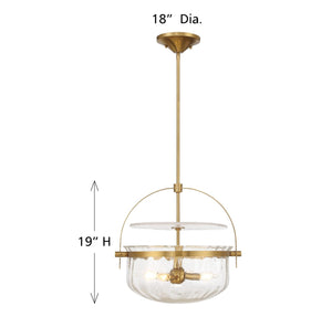 Savoy House - 6-4723-4-322 - Four Light Convertible Semi-Flush/Pendant - Denmar - Warm Brass