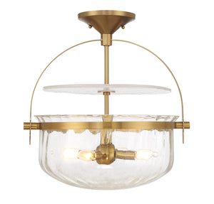 Savoy House - 6-4723-4-322 - Four Light Convertible Semi-Flush/Pendant - Denmar - Warm Brass