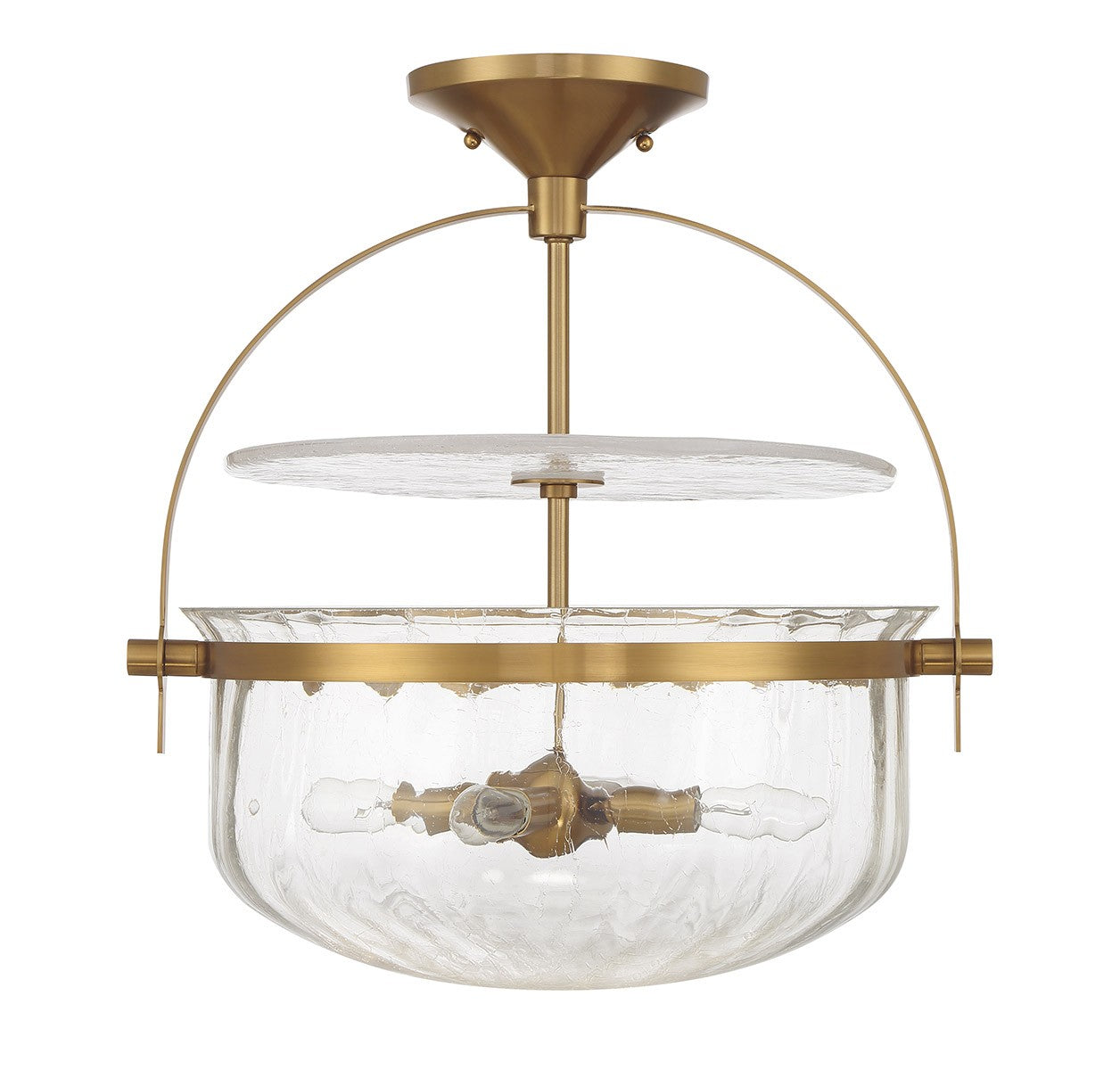 Savoy House - 6-4723-4-322 - Four Light Convertible Semi-Flush/Pendant - Denmar - Warm Brass