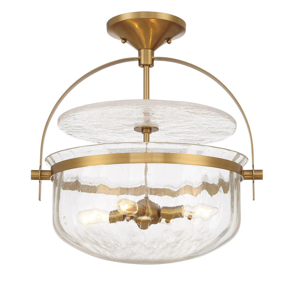 Savoy House - 6-4723-4-322 - Four Light Convertible Semi-Flush/Pendant - Denmar - Warm Brass