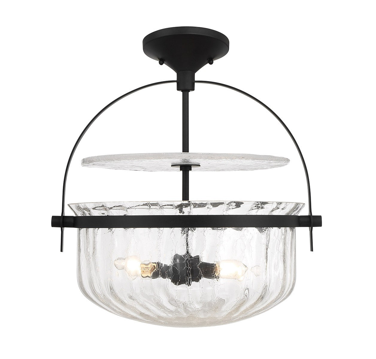 Savoy House - 6-4723-4-89 - Four Light Convertible Semi-Flush/Pendant - Denmar - Matte Black