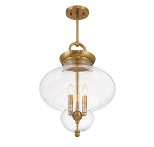 Savoy House - 7-5801-3-322 - Three Light Pendant - Bergdorf - Warm Brass