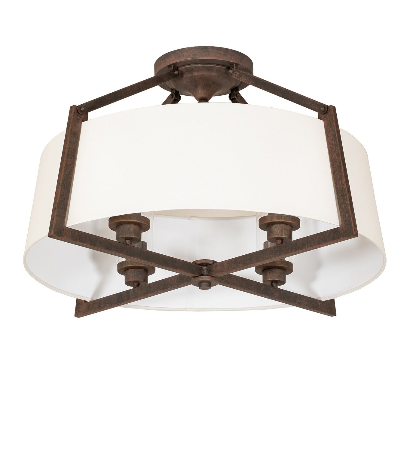 Meyda Tiffany - 271015 - Four Light Semi-Flushmount - Cilindro - Cortez Gold