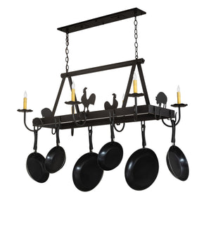 Meyda Tiffany - 272237 - Six Light Pot Rack - Barn Animals - Oil Rubbed Bronze