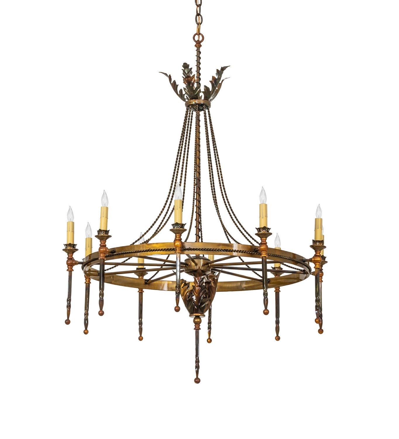 Meyda Tiffany - 273134 - Ten Light Chandelier - Amaury - Lt Burnished Transparent Gold