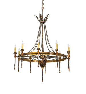 Meyda Tiffany - 273134 - Ten Light Chandelier - Amaury - Lt Burnished Transparent Gold