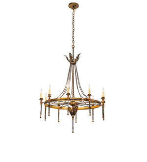 Meyda Tiffany - 273134 - Ten Light Chandelier - Amaury - Lt Burnished Transparent Gold