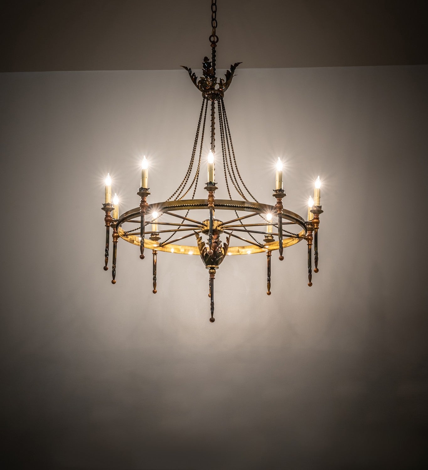 Meyda Tiffany - 273134 - Ten Light Chandelier - Amaury - Lt Burnished Transparent Gold