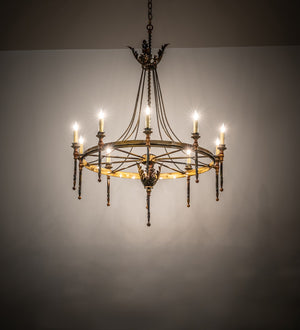 Meyda Tiffany - 273134 - Ten Light Chandelier - Amaury - Lt Burnished Transparent Gold