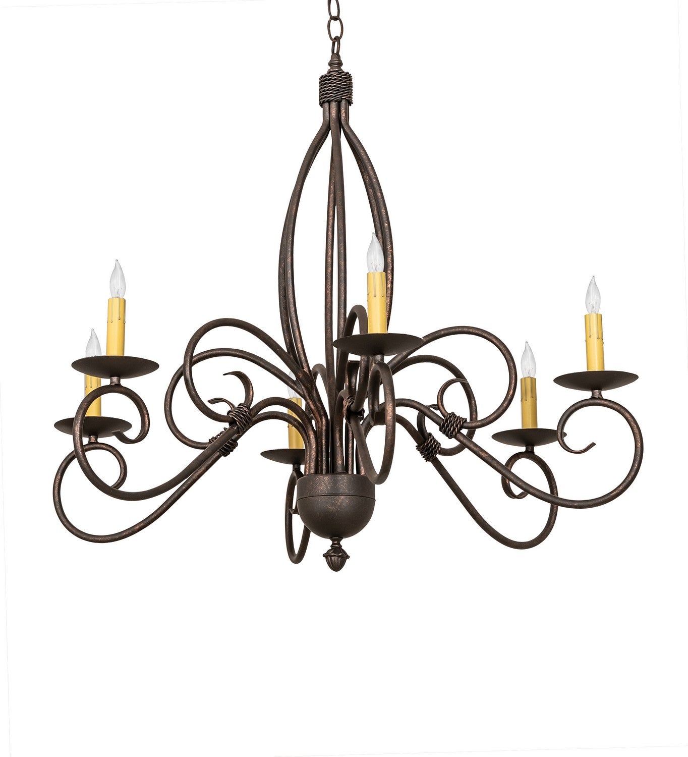 Meyda Tiffany - 273531 - Six Light Chandelier - Squire - Gilded Tobacco