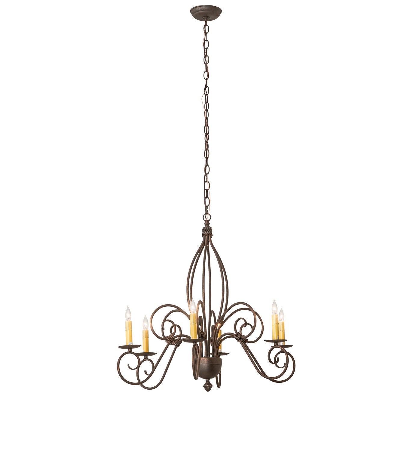 Meyda Tiffany - 273533 - Six Light Chandelier - Squire - Gilded Tobacco