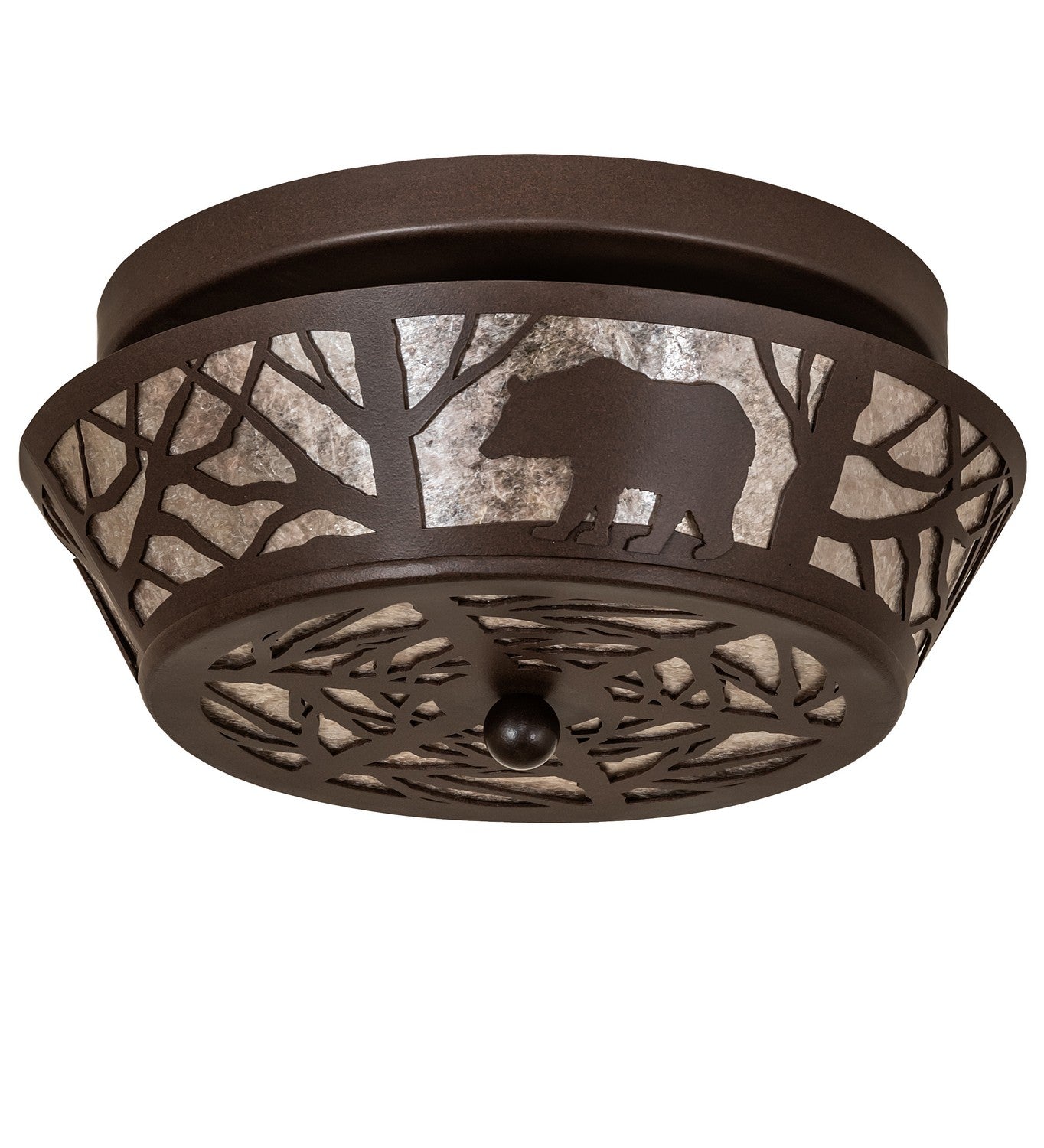 Meyda Tiffany - 274849 - Two Light Flushmount - Bear On The Loose - Cafe Noir