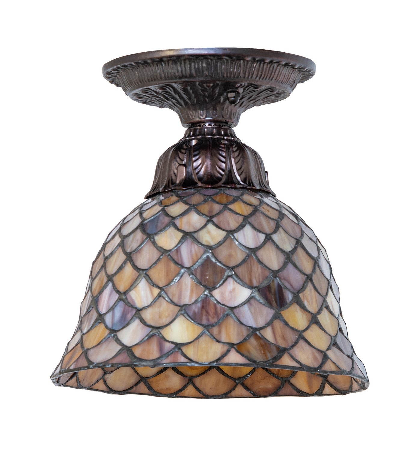 Meyda Tiffany - 276082 - One Light Flushmount - Tiffany Fishscale