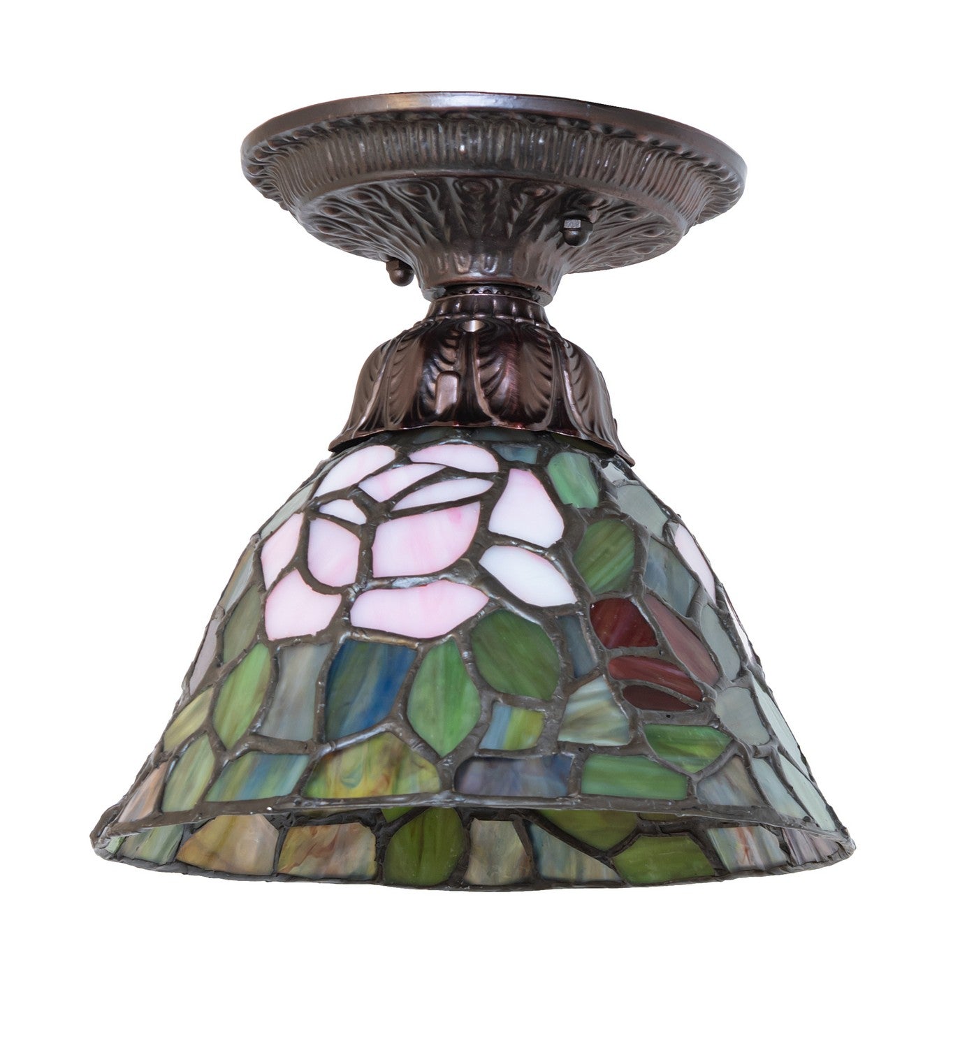 Meyda Tiffany - 276094 - One Light Flushmount - Tiffany Rosebush