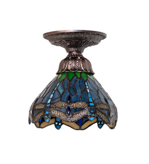 Meyda Tiffany - 276106 - One Light Flushmount - Tiffany Hanginghead Dragonfly