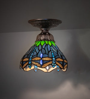 Meyda Tiffany - 276106 - One Light Flushmount - Tiffany Hanginghead Dragonfly